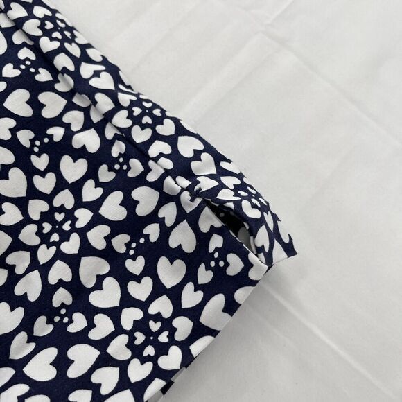 BODEN Chino Pants Navy White Size 8L (Tall) Stretch Heart Print Front Pockets - Picture 13 of 13